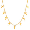Wholesale Real Gold Plated Stainless Steel Necklace With Fivepointed Star Cross Heart And Tassel Pendants For Women And Teenagers