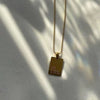 Wholesale Rectangular English Letter Pendant Necklace In Titanium Steel With Gold Inlaid For Women
