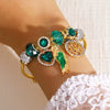 Wholesale Religious Butterfly Adjustable Bracelet With Rhinestones Zinc Alloy Electroplated Vintage Fashion Hand Jewelry