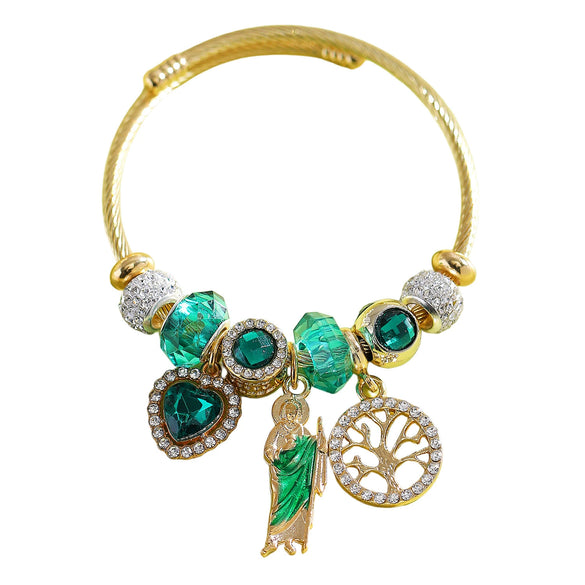 Wholesale Religious Butterfly Adjustable Bracelet With Rhinestones Zinc Alloy Electroplated Vintage Fashion Hand Jewelry