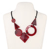 Wholesale Resin Acrylic Pendant Necklace With Leather Rope Chain Geometric Style For Women