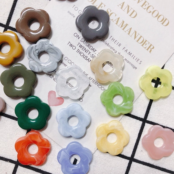 Wholesale Resin And Plastic Flower Earrings Accessories With Environmental Protection Treatment For Diy Jewelry