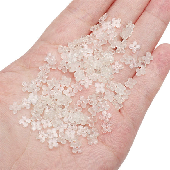 Wholesale Resin And Plastic Fourpetal Floret Loose Beads For Handmade Jewelry Accessories