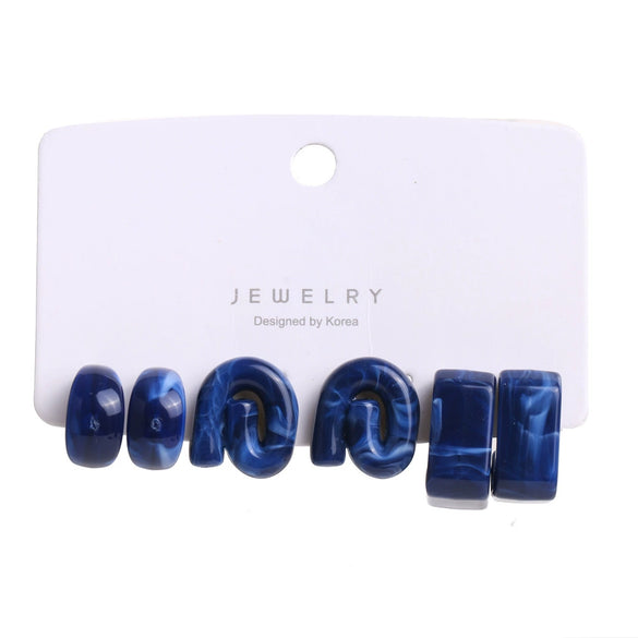 Wholesale Resin And Plastic Geometric Fashion Earrings Set With Epoxy Treatment