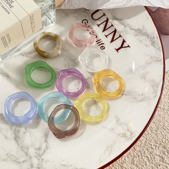Wholesale Resin And Plastic Geometric Pentagram Ring