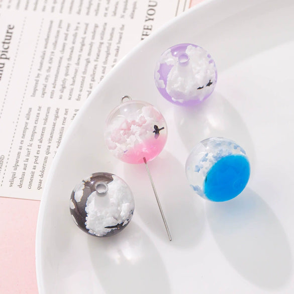 Wholesale Resin And Plastic Natural Style Luminous Blue Sky White Cloud Big Goose Epoxy Necklace Pendant Jewelry