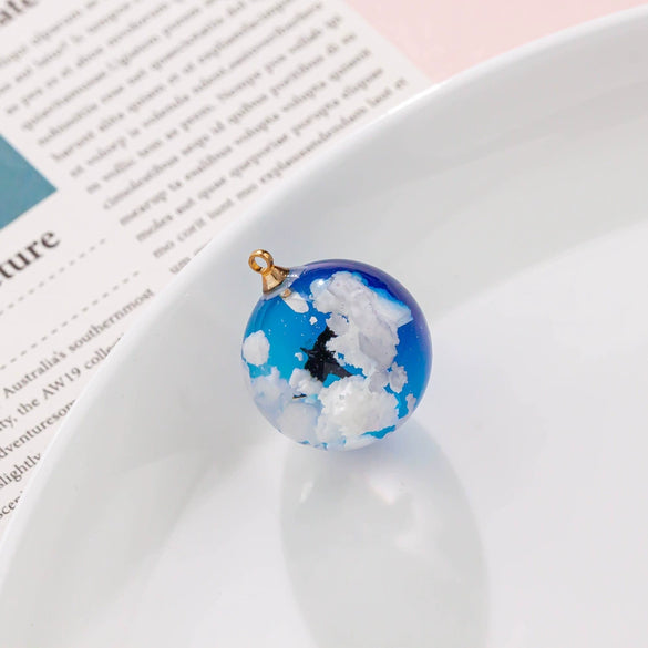 Wholesale Resin And Plastic Natural Style Luminous Blue Sky White Cloud Big Goose Epoxy Necklace Pendant Jewelry