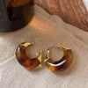 Wholesale Resin And Plastic Retro Ushaped Electroplated Earrings For Women