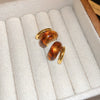 Wholesale Resin And Plastic Retro Ushaped Electroplated Earrings For Women
