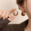 Wholesale Resin And Plastic Retro Ushaped Electroplated Earrings For Women