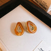Wholesale Resin And Plastic Retro Ushaped Electroplated Earrings For Women