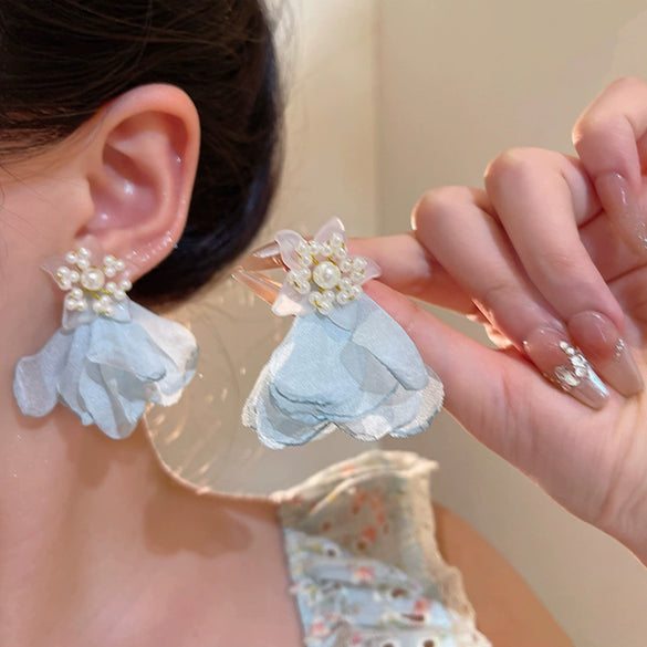 Wholesale Resin Flower Earrings For Women Electroplated Design