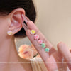 Wholesale Resin Flower Earrings Set For Women Fresh Dopamine Style Polish Processed