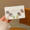 Wholesale Resin Flower Earrings Set For Women Fresh Dopamine Style Polish Processed