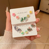 Wholesale Resin Flower Earrings Set For Women Fresh Dopamine Style Polish Processed