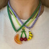 Wholesale Resin Fruit Pattern Female Pendant Necklace With Highstrength Polyester Filament Chain