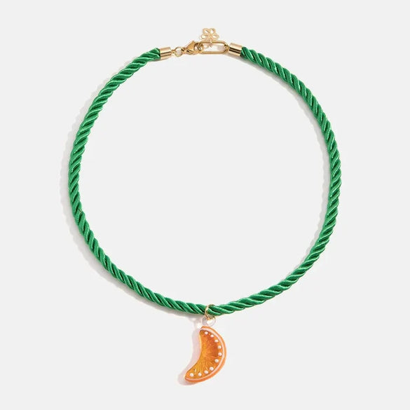 Wholesale Resin Fruit Pattern Female Pendant Necklace With Highstrength Polyester Filament Chain