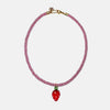 Wholesale Resin Fruit Pattern Female Pendant Necklace With Highstrength Polyester Filament Chain