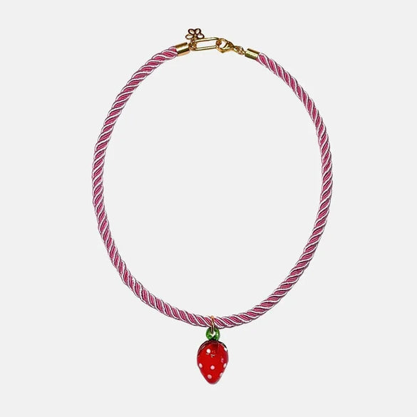 Wholesale Resin Fruit Pattern Female Pendant Necklace With Highstrength Polyester Filament Chain