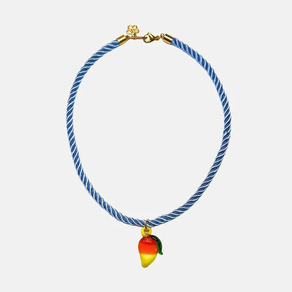 Wholesale Resin Fruit Pattern Female Pendant Necklace With Highstrength Polyester Filament Chain