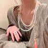 Wholesale Resin Geometric Beaded Necklace For Women Polish Processing Retro Elegant Multiwear Sweater Chain Accessories