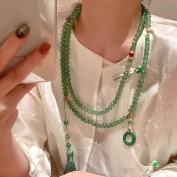 Wholesale Resin Geometric Beaded Necklace For Women Polish Processing Retro Elegant Multiwear Sweater Chain Accessories