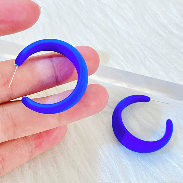 Wholesale Resin Geometric Electroplated Exaggerated Earrings For Women