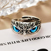 Wholesale Resin Geometric Owl Blue Eyes Ring For Women