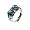 Wholesale Resin Geometric Owl Blue Eyes Ring For Women