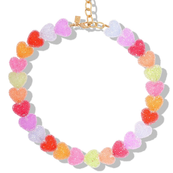 Wholesale Resin Heart Shape Electroplated Women's Jewelry Necklace