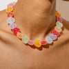 Wholesale Resin Heart Shape Electroplated Women's Jewelry Necklace