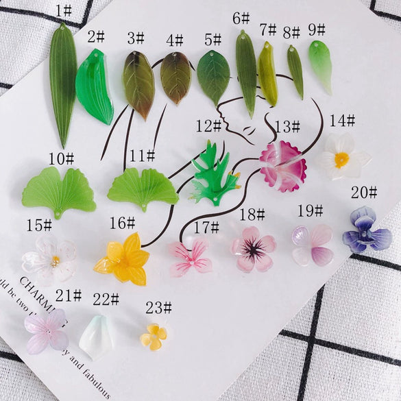 Wholesale Resin Jewelry Accessories With Simulation Flower Petals And Leaves For Diy Earrings Environmentally Protected