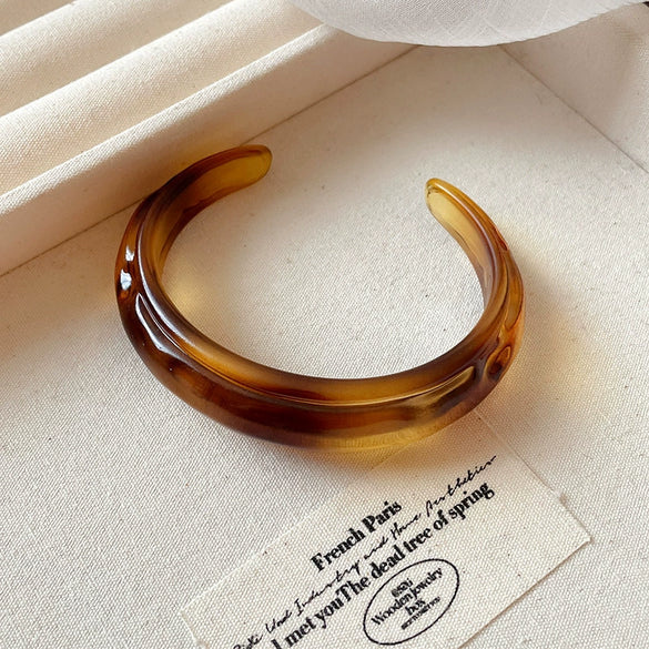 Wholesale Resin Open Bracelet With Irregular Geometric Pattern Handmade Exaggerated Style