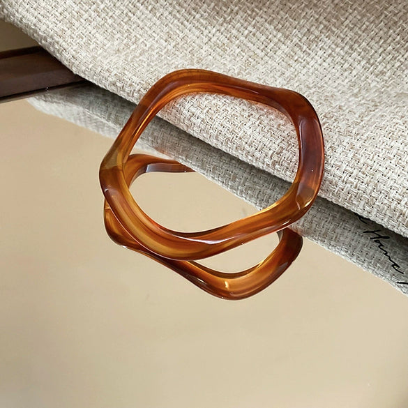 Wholesale Resin Open Bracelet With Irregular Geometric Pattern Handmade Exaggerated Style