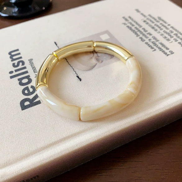 Wholesale Resin Open Bracelet With Irregular Geometric Pattern Handmade Exaggerated Style