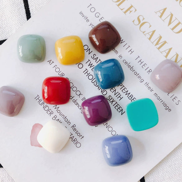 Wholesale Resin Square Flat Bottom Earrings And Pendant Jewelry Accessories