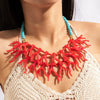 Wholesale Resort Style Acrylic And Resin Bohemian Style Beaded Necklace For Women
