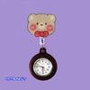 Wholesale Retractable Hanging Nurse Watch Plastic Case Silicone Strap Round Dial Casual Style