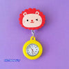 Wholesale Retractable Hanging Nurse Watch Plastic Case Silicone Strap Round Dial Casual Style