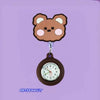 Wholesale Retractable Hanging Nurse Watch Plastic Case Silicone Strap Round Dial Casual Style