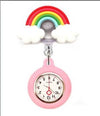 Wholesale Retractable Hanging Nurse Watch Plastic Case Silicone Strap Round Dial Casual Style