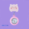Wholesale Retractable Hanging Nurse Watch Plastic Case Silicone Strap Round Dial Casual Style