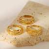 Wholesale Retro Adjustable Women's Stainless Steel Ring With 18K Gold Plated Vacuum Real Gold Electroplating In Pvd Furnace