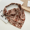 Wholesale Retro Allmatch Closed Toe Triangle Chiffon Headscarf With Elastic Band Geometric Pattern Head Accessory For Women