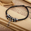 Wholesale Retro Anchor Alloy Necklace With Silver Leather Woven Wax Rope And Electroplating Treatment