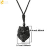 Wholesale Retro Animal Pendant Necklace With Obsidian And Braided Rope Polished