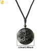 Wholesale Retro Animal Pendant Necklace With Obsidian And Braided Rope Polished