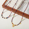 Wholesale Retro Animal Style Garnet Red Agate Beaded Copper Handmade Necklace For Women