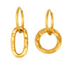 Wholesale Retro Asymmetric Geometric Ring Buckle Earring In Titanium Steel With Electroplating For Women