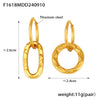 Wholesale Retro Asymmetric Geometric Ring Buckle Earring In Titanium Steel With Electroplating For Women